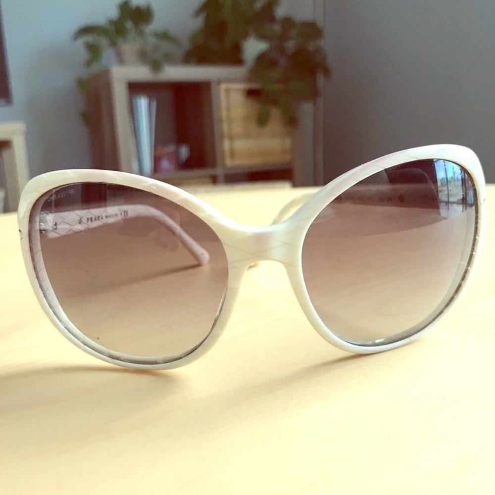 Prada Sunglasses, Authentic… White patterned frame